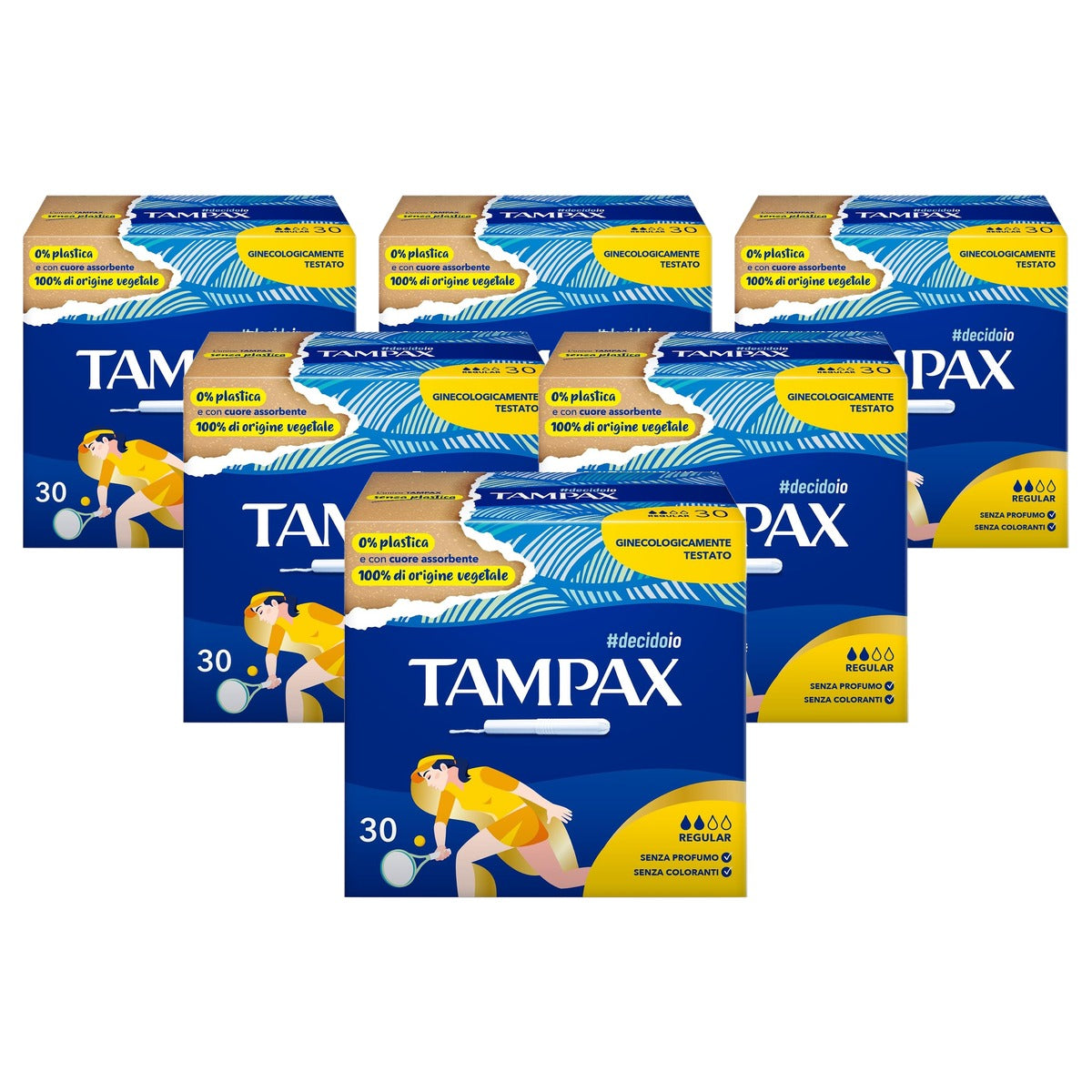 Tampax Regular tampons met applicator 6 x 30 stuks - Voordeelverpakking