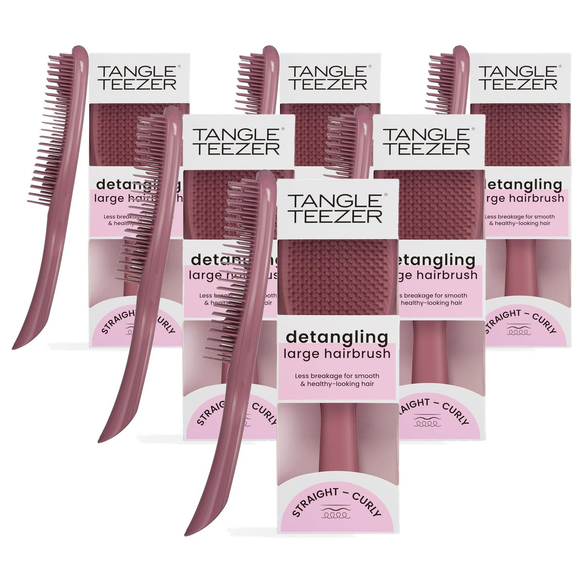 Tangle Teezer Grote Ultimate Detangler Haarborstel Roze Fluweel - 6-pack