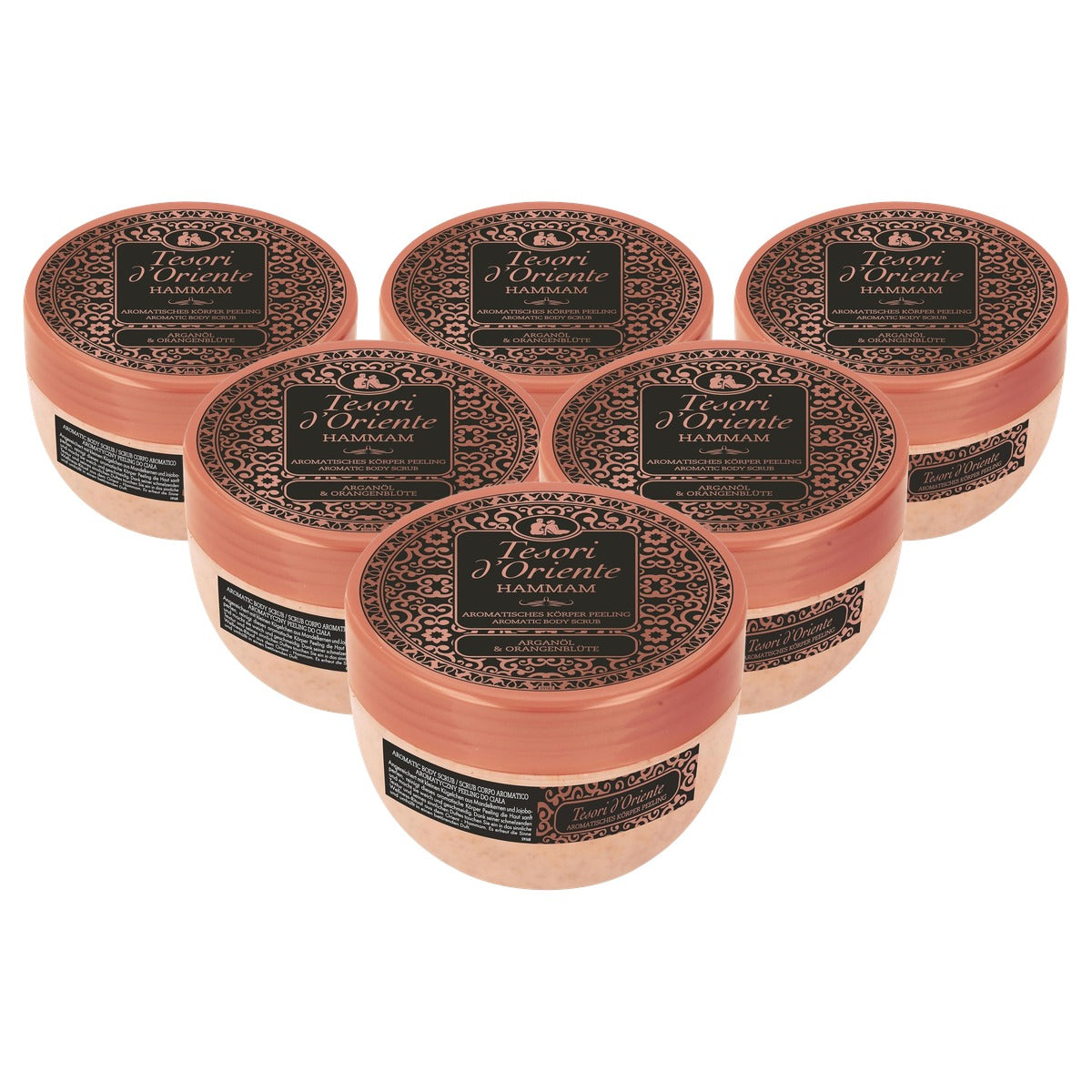Tesori d'Oriente Body Scrub 'Hammam' 6 x 300 ml - Voordeelverpakking