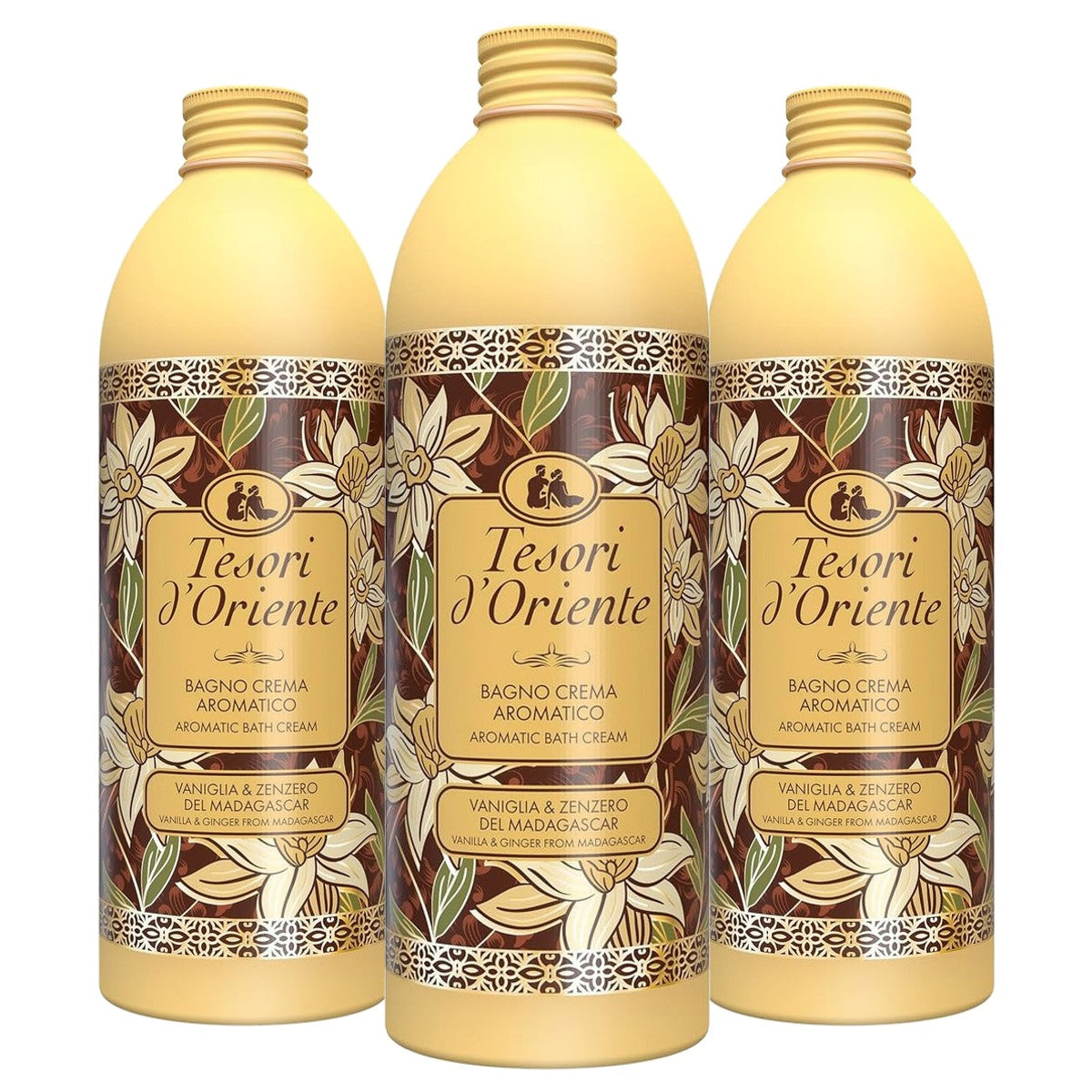 Tesori d'Oriente Crèmebad Vanille en Gember 3 x 500 ml - Voordeelverpakking