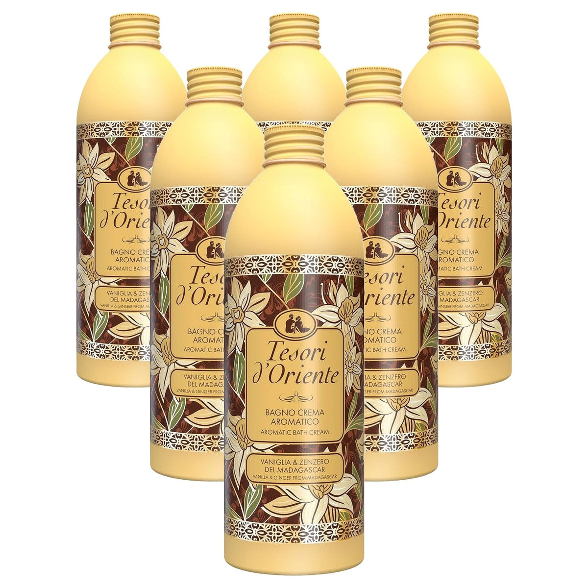 Tesori d'Oriente Crèmebad Vanille en Gember 6 x 500 ml - Voordeelverpakking