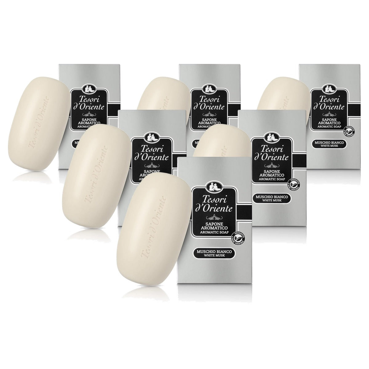 Tesori d'Oriente Aromatische vaste Zeep Witte Muskus 6 x 125 gram - Voordeelverpakking