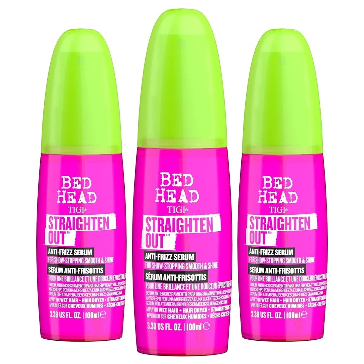 TIGI Bed Head Straighten Out Anti-Kroes Haarserum 100 ml - 3-pack