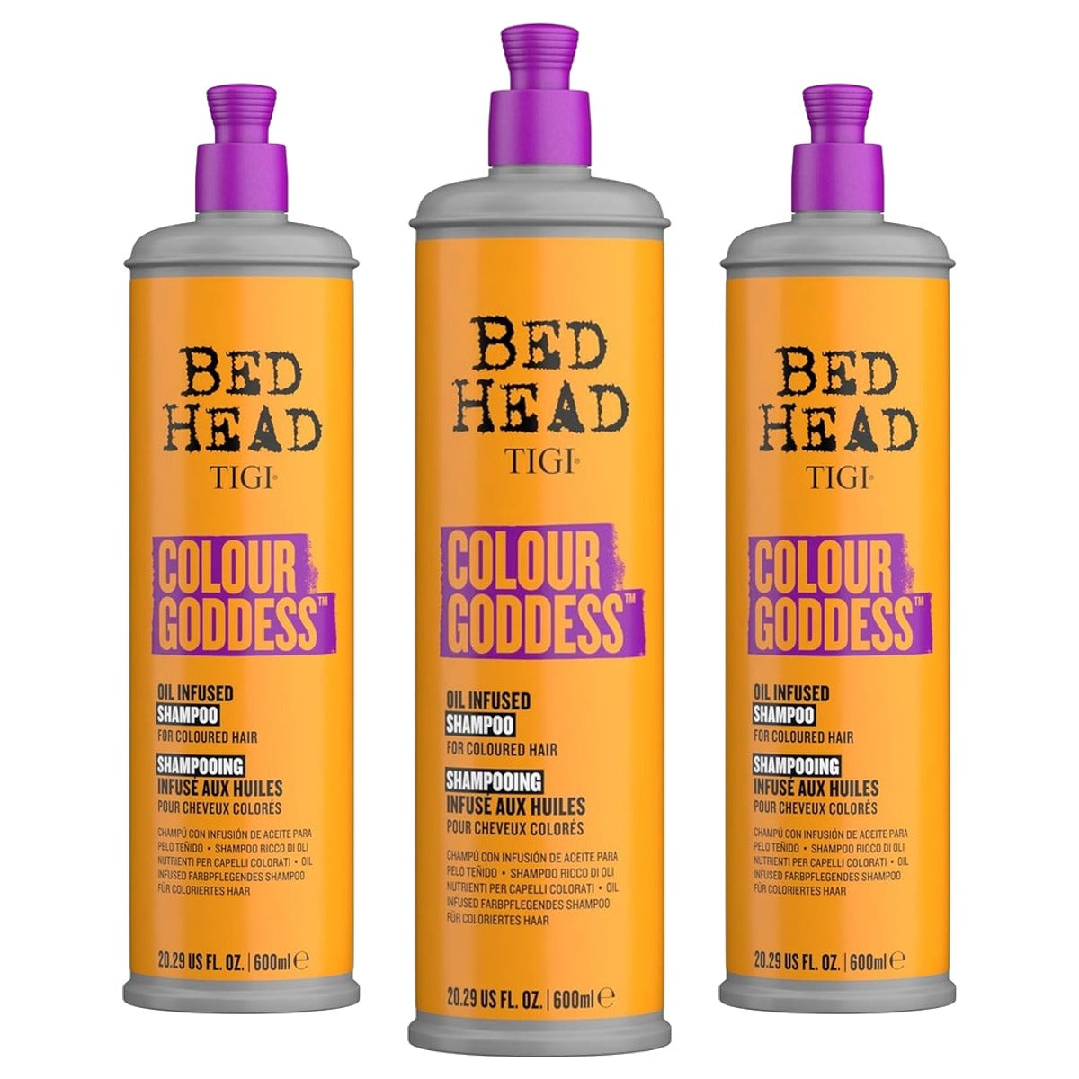 TIGI Bed Head Colour Goddess Shampoo 600 ml - 3-pack