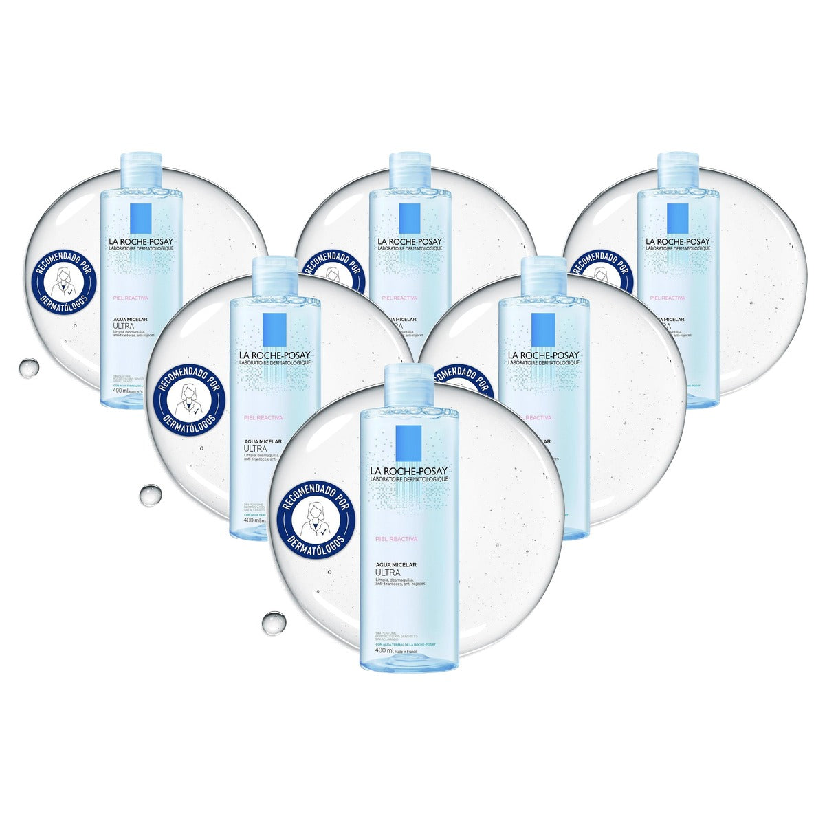 La Roche-Posay Toleriane Micellair Water Reactieve Huid Gezicht 400 ml - 6-pack