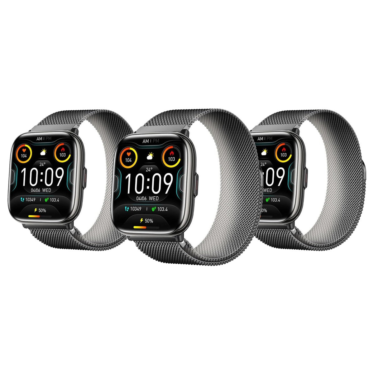 Trevi T-FIT 265A Smartwatch 1,75 inch AMOLED zwart - 3-pack