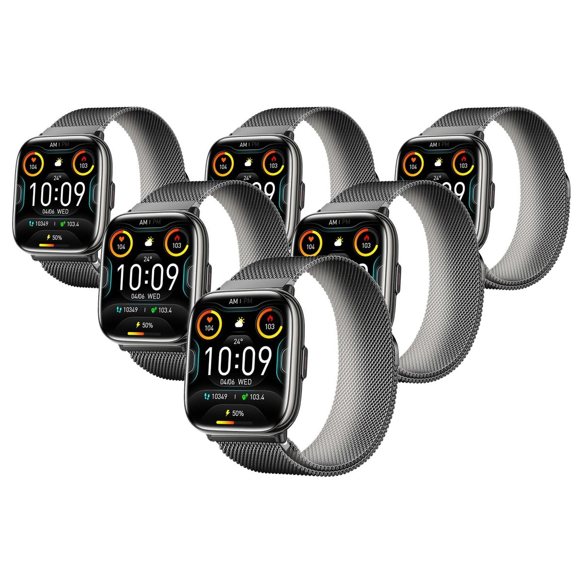 Trevi T-FIT 265A Smartwatch 1,75 inch AMOLED zwart - 6-pack