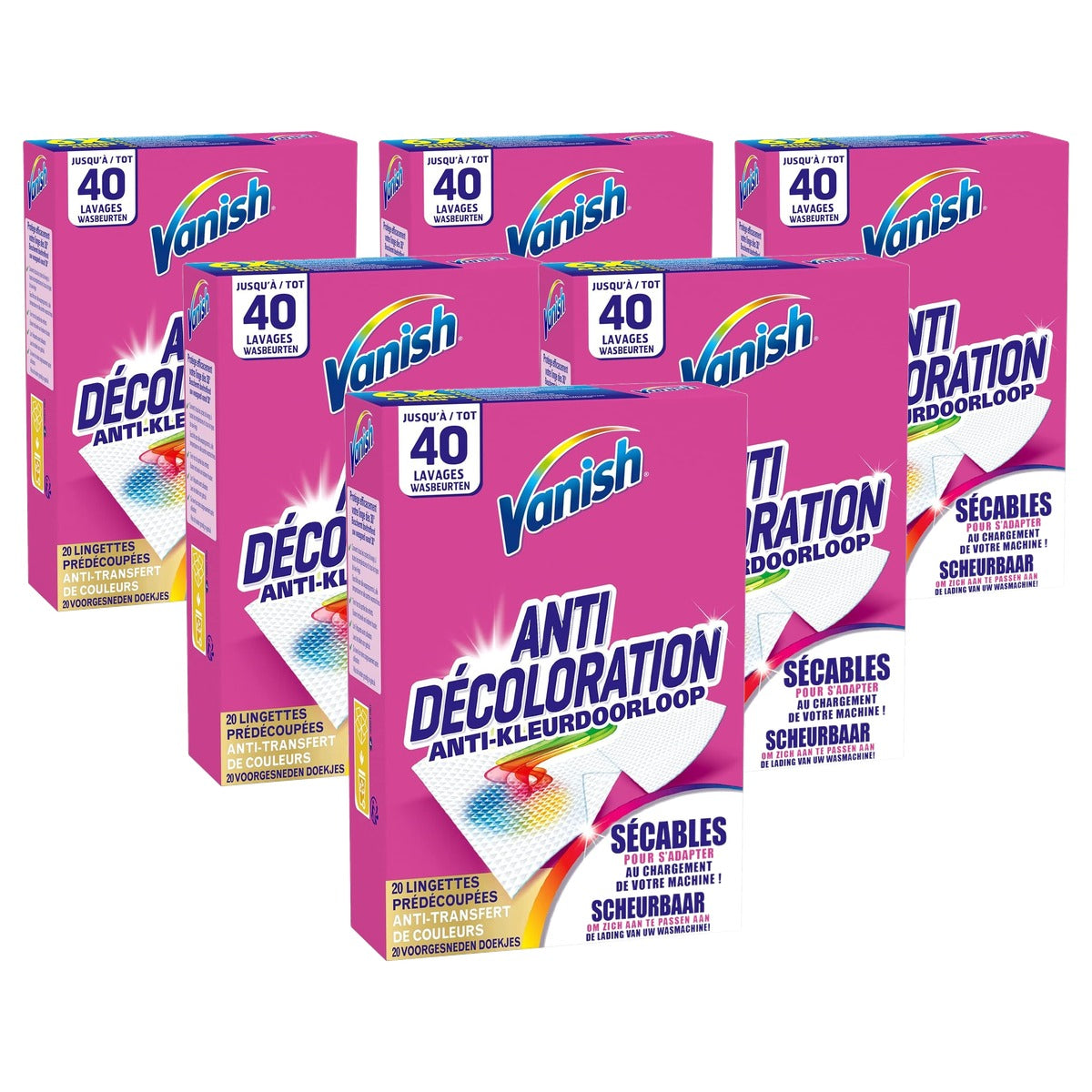 Vanish Oxi Action 2-in-1 anti-verkleuringsdoekjes - 6-pack