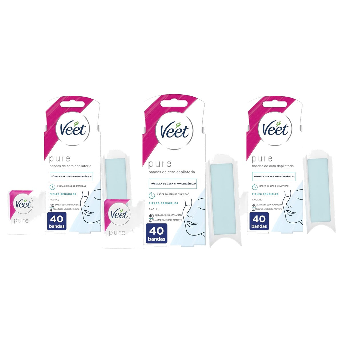 Veet Easy-Gel Waxbanden Normale Huid 3 x 20 stuks - Voordeelverpakking