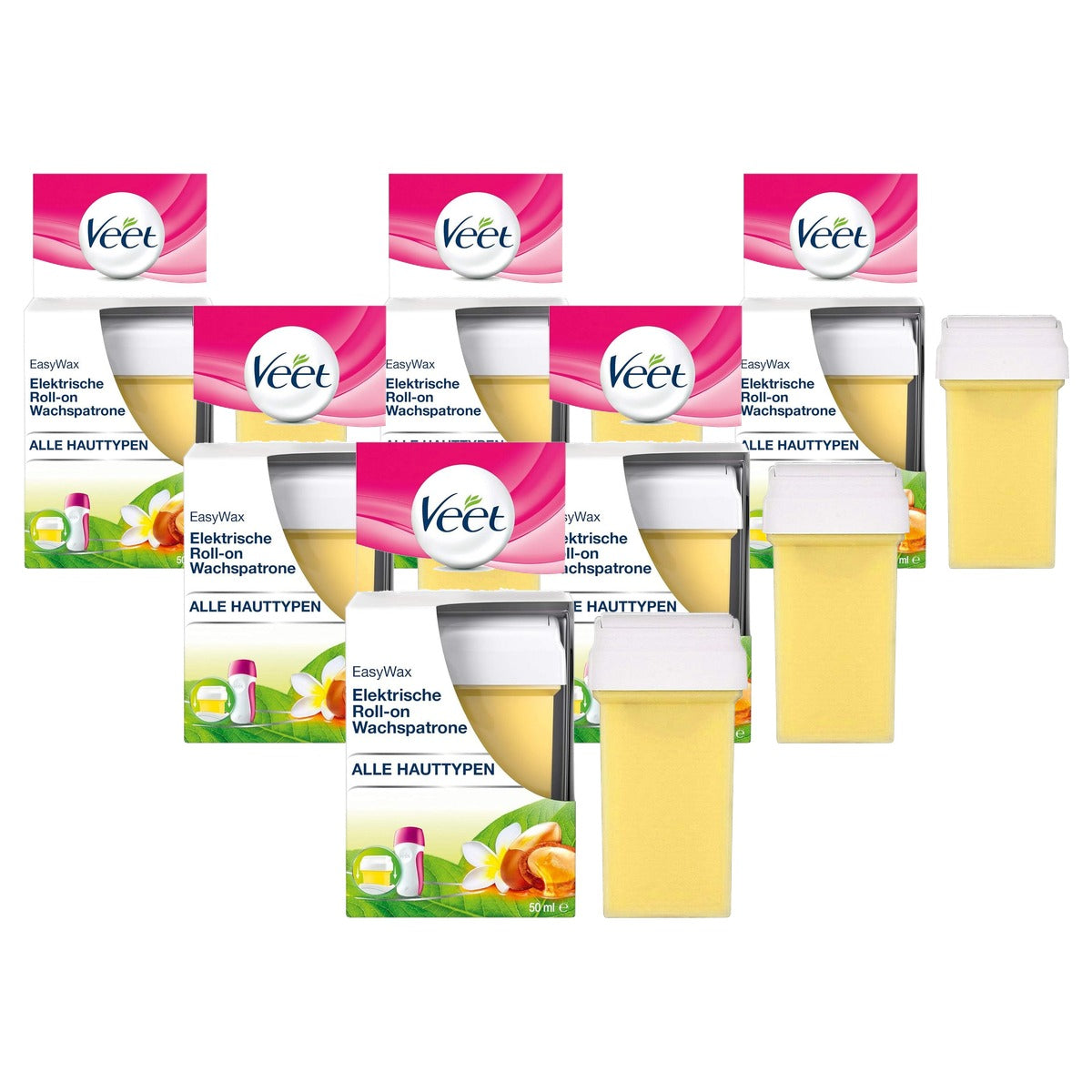 Veet EasyWax navulpatroon warmwaxapparaat 6 x 50 ml - Voordeelverpakking