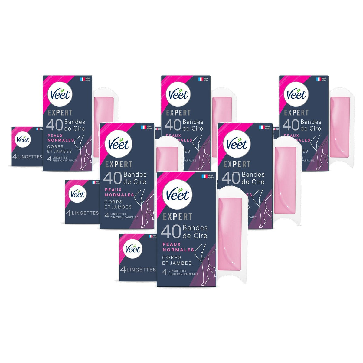 Veet Expert 40 koude wasstrips + 4 doekjes - 6-pack