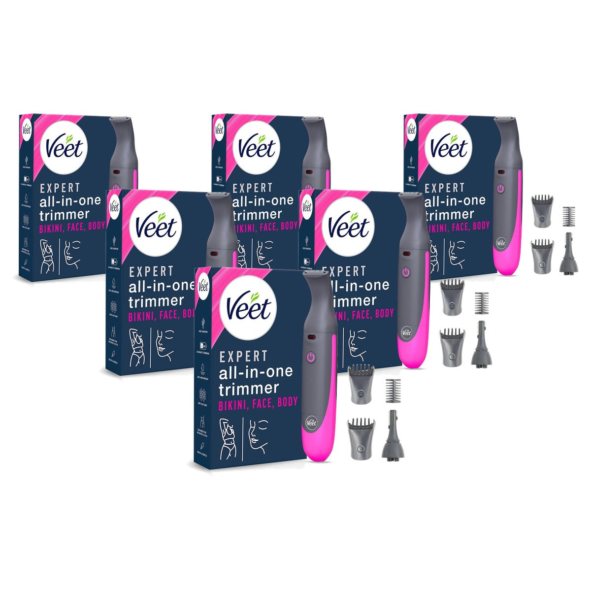 Veet Expert Intimate Trimmer voor gezicht en intieme zones - 6-pack