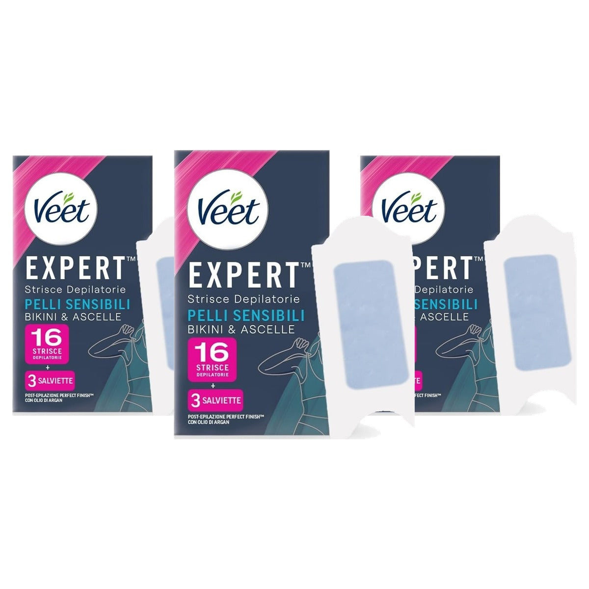 Veet Expert strepen oksel- en bikinizone 16 strepen - 3-pack
