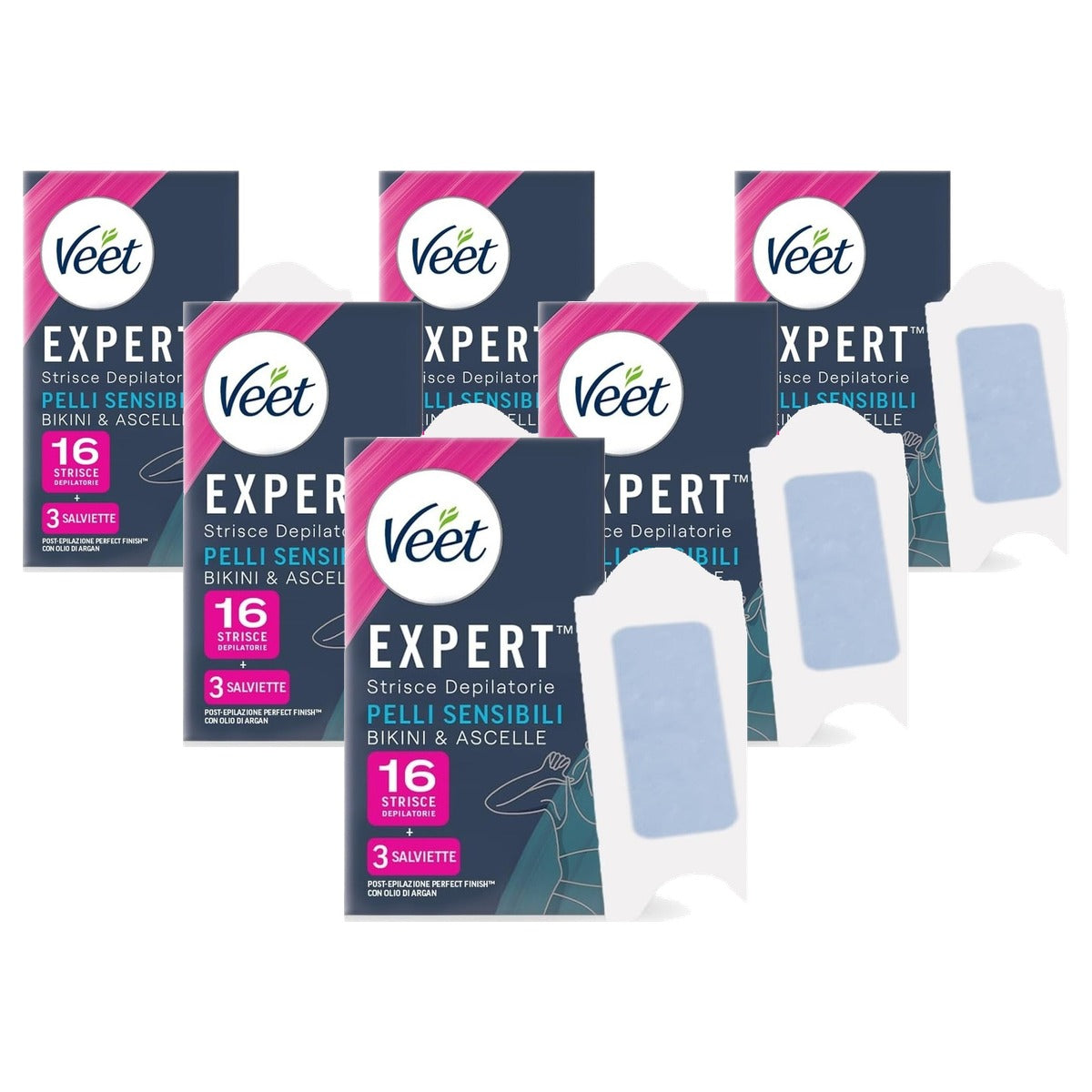 Veet Expert strepen oksel- en bikinizone 16 strepen - 6-pack