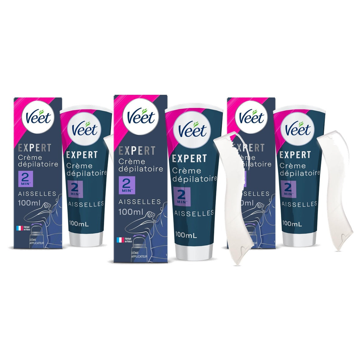 Veet Expert ontharingscrème oksels 3 x 100 ml - Voordeelverpakking