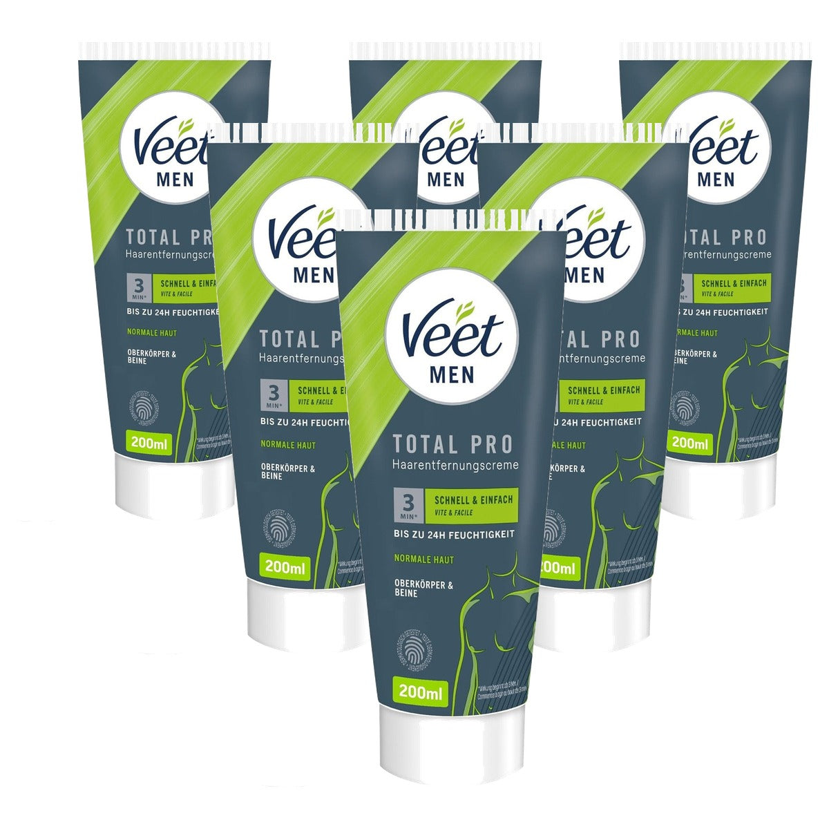 Veet for Men ontharingsgelcrème 6 x 200 ml - Voordeelverpakking