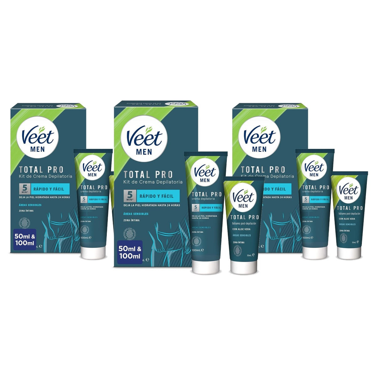 Veet Men Intieme ontharingsset & 50 ml 3 x 100 ml - Voordeelverpakking
