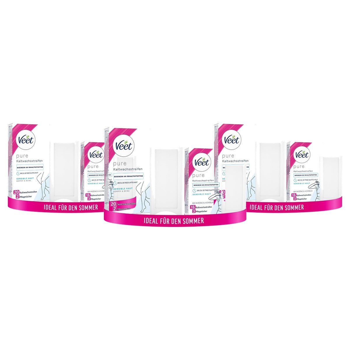 Veet Pure koudwasstrips set 20 + 16 strips - 3-pack