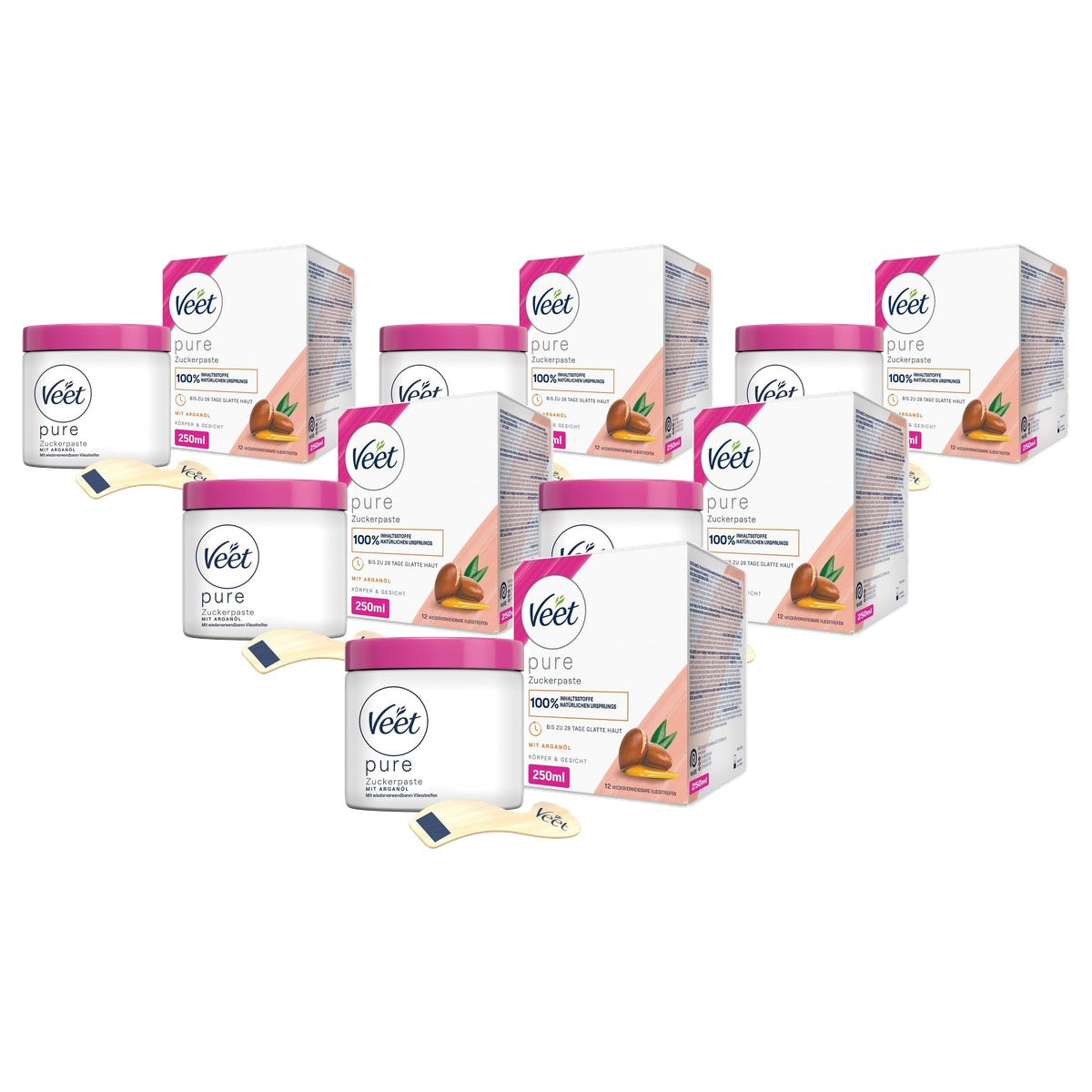 Veet Pure suikerpasta met arganolie 6 x 250 ml - Voordeelverpakking