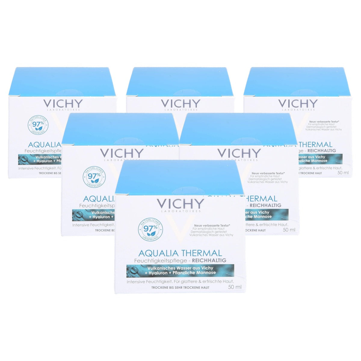 Vichy Aqualia Thermal Rijke Gezichtscrème voor Droge tot Zeer Droge Huid 50 ml - 6-pack