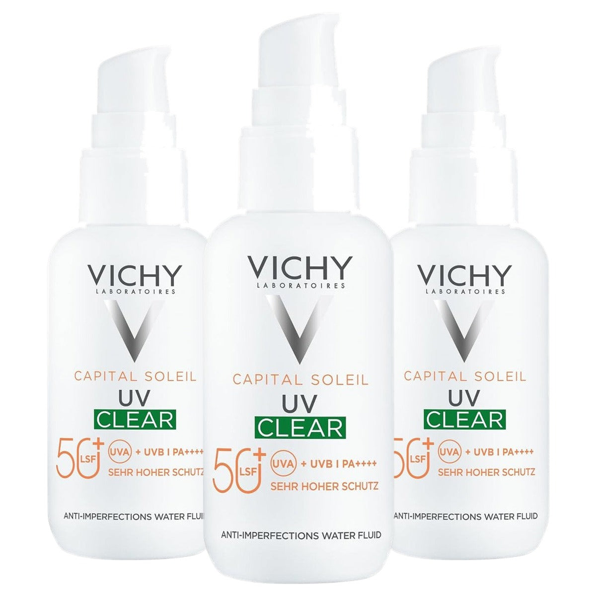 Vichy Capital Soleil UV-Clear Anti-onzuiverheidsvloeistof SPF 50+ 40 ml - 3-pack
