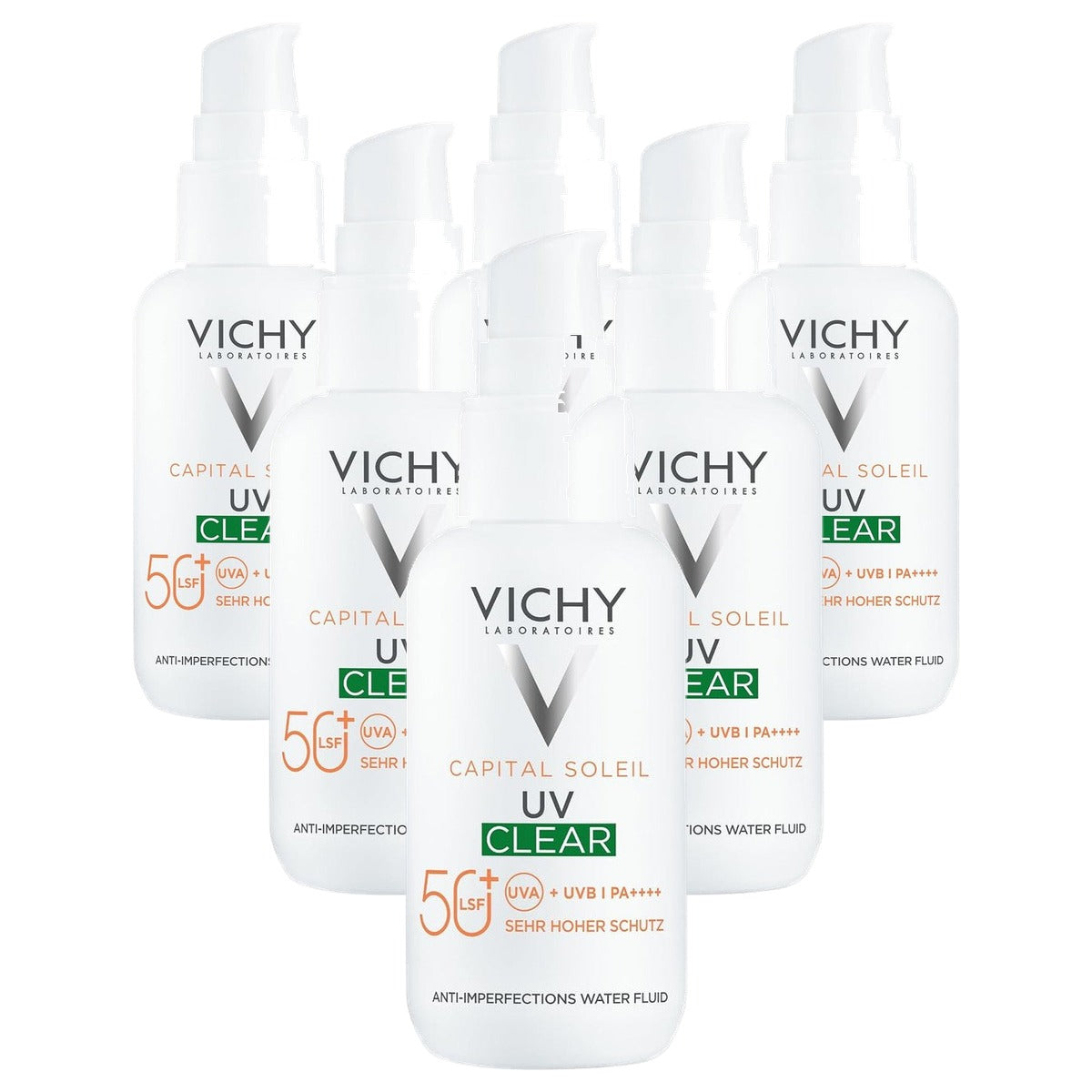 Vichy Capital Soleil UV-Clear Anti-onzuiverheidsvloeistof SPF 50+ 40 ml - 6-pack