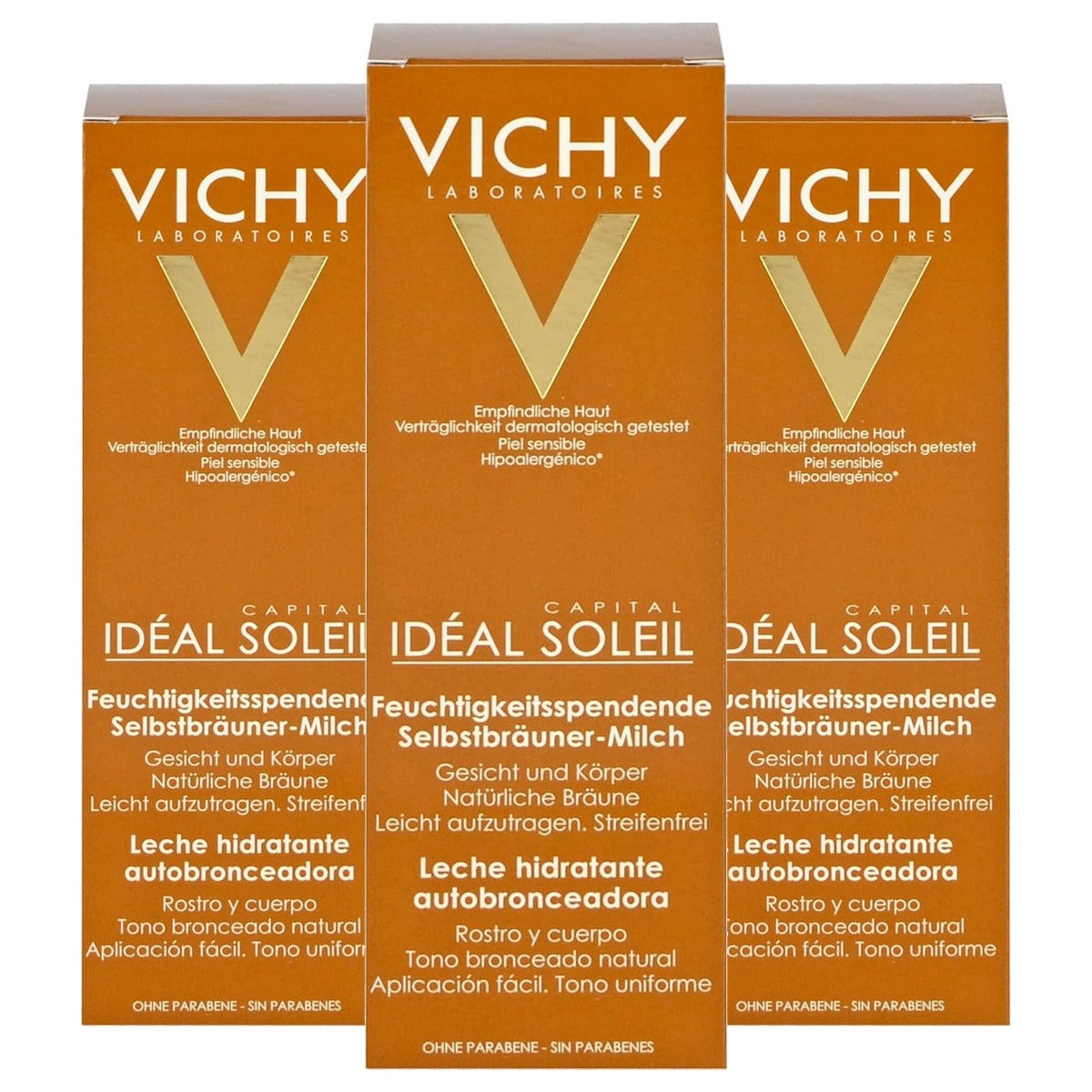 Vichy Capital Soleil Zelfbruinende Melk voor Gezicht en Lichaam 100 ml - 3-pack