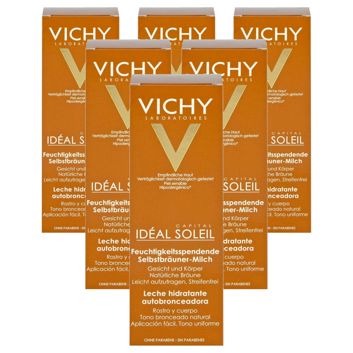 Vichy Capital Soleil Zelfbruinende Melk voor Gezicht en Lichaam 100 ml - 6-pack