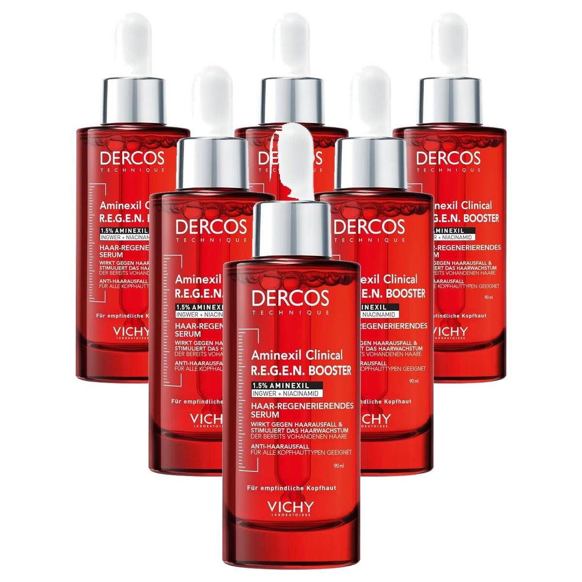 Vichy Dercos Aminexil Clinical R.E.G.E.N. Booster Haarserum 30 ml - 6-pack