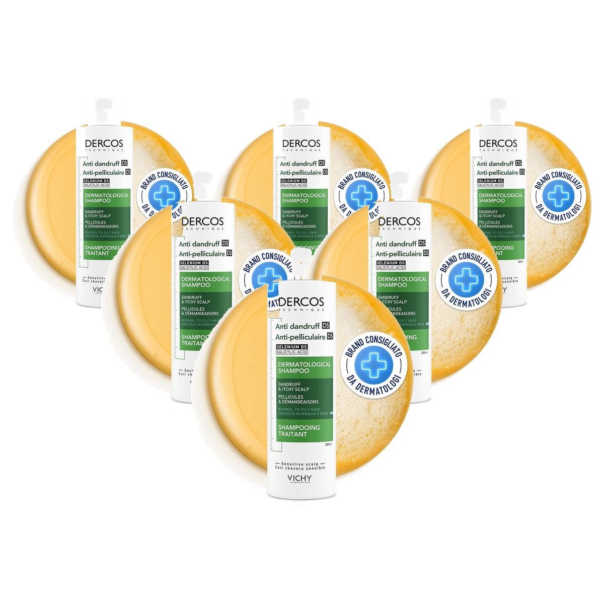 Vichy Dercos Anti-Roos Shampoo voor Vette Hoofdhuid 200 ml - 6-pack