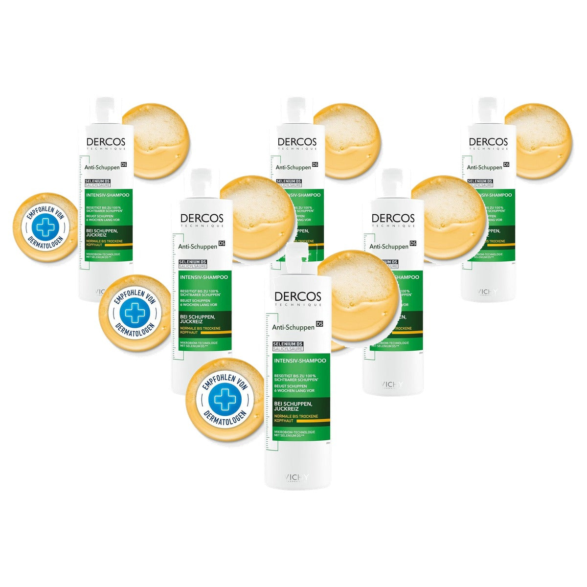 Vichy Dercos Anti-roos Verzorgende Shampoo voor Droge Hoofdhuid 200 ml - 6-pack