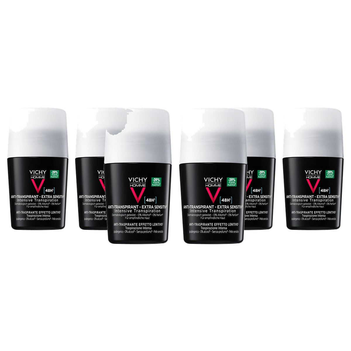 Vichy Homme Anti-Transpirant 48H Roll-On voor de Gevoelige Huid 2 x 50 ml - 3-pack