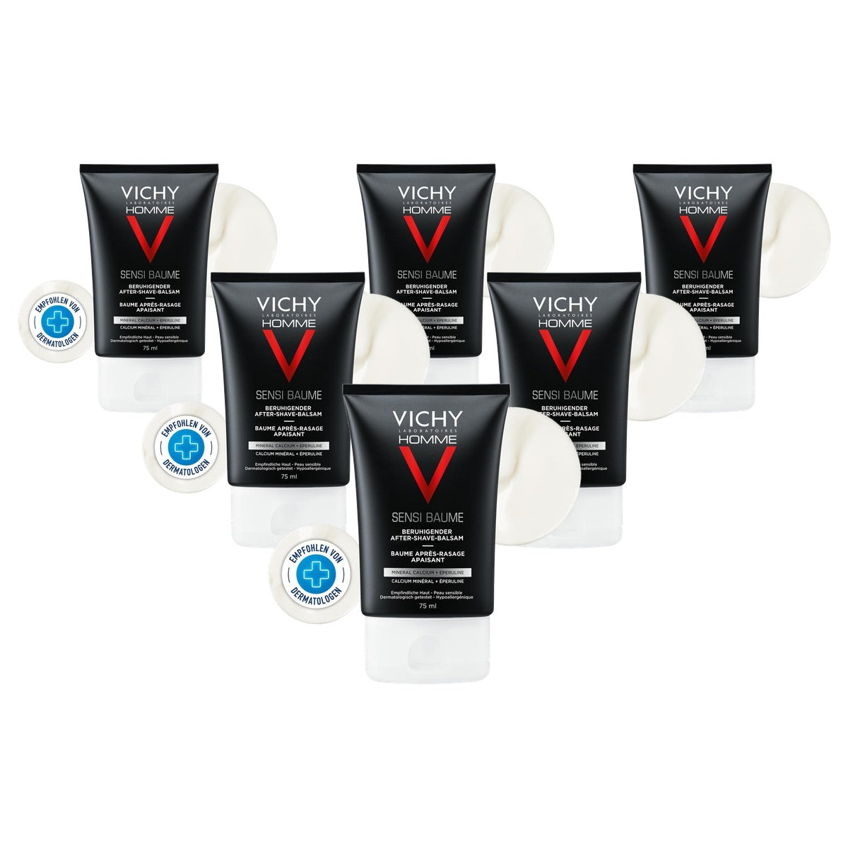 Vichy Homme Sensi-Mineraalbalsem voor Gezicht na het Scheren 75 ml - 6-pack