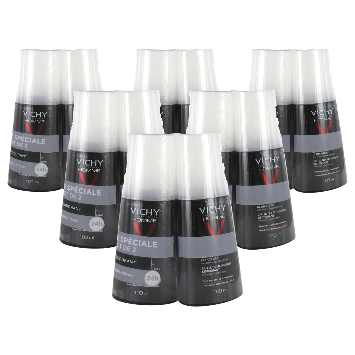 Vichy Homme Ultra-Fresh Deospray 2 x 100 ml - 6-pack