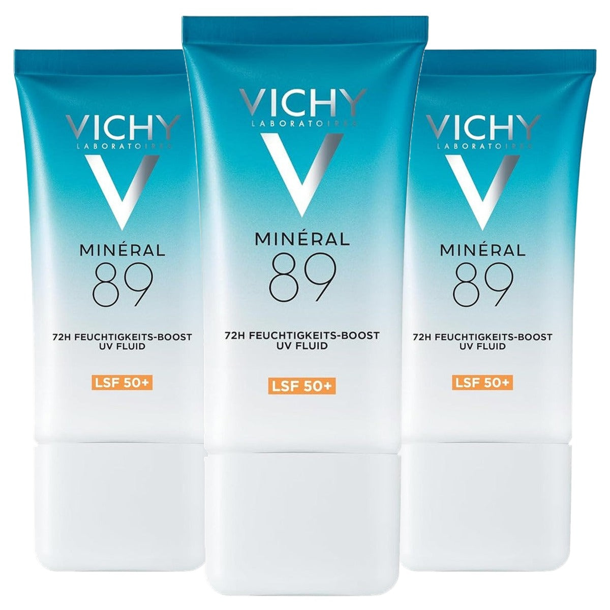 Vichy Mineral 89 72h Vocht-Boost UV-Vloeistof SPF 50+, 50 ml - 3-pack