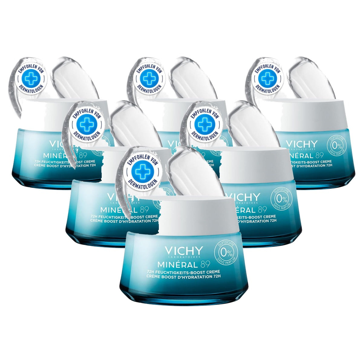 Vichy Mineral 89 72H Vochtboost-crème voor Normale Huid 50 ml - 6-pack