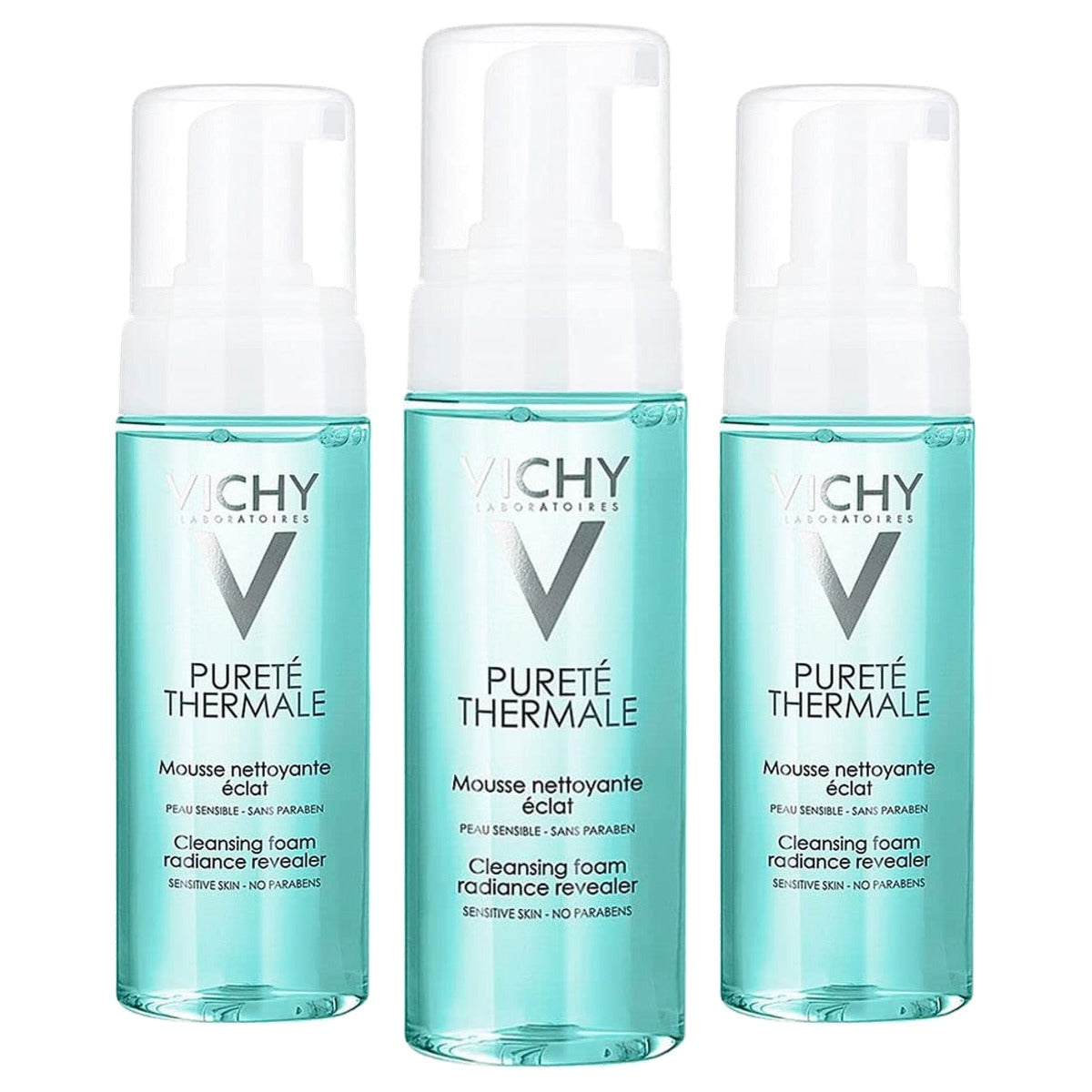 Vichy Pureté Thermale Zachte Reinigingsschuim met Glycerine, 150 ml - 3-pack