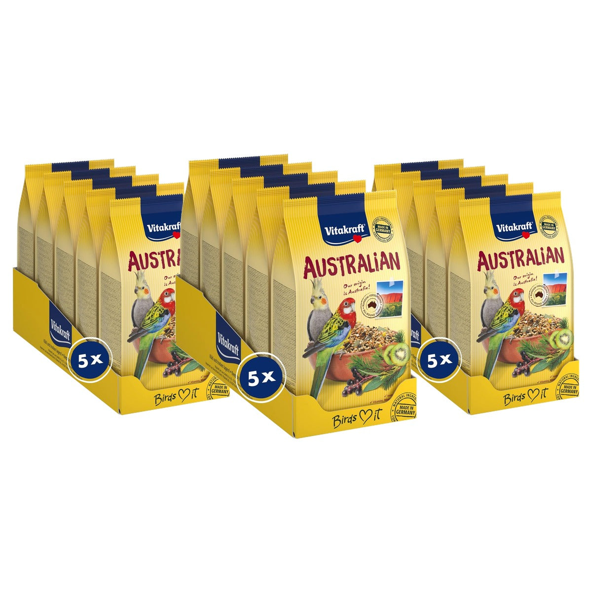 Vitakraft Afrikaanse kleine papegaaien vogelvoer 5 x 750 g - 3-pack