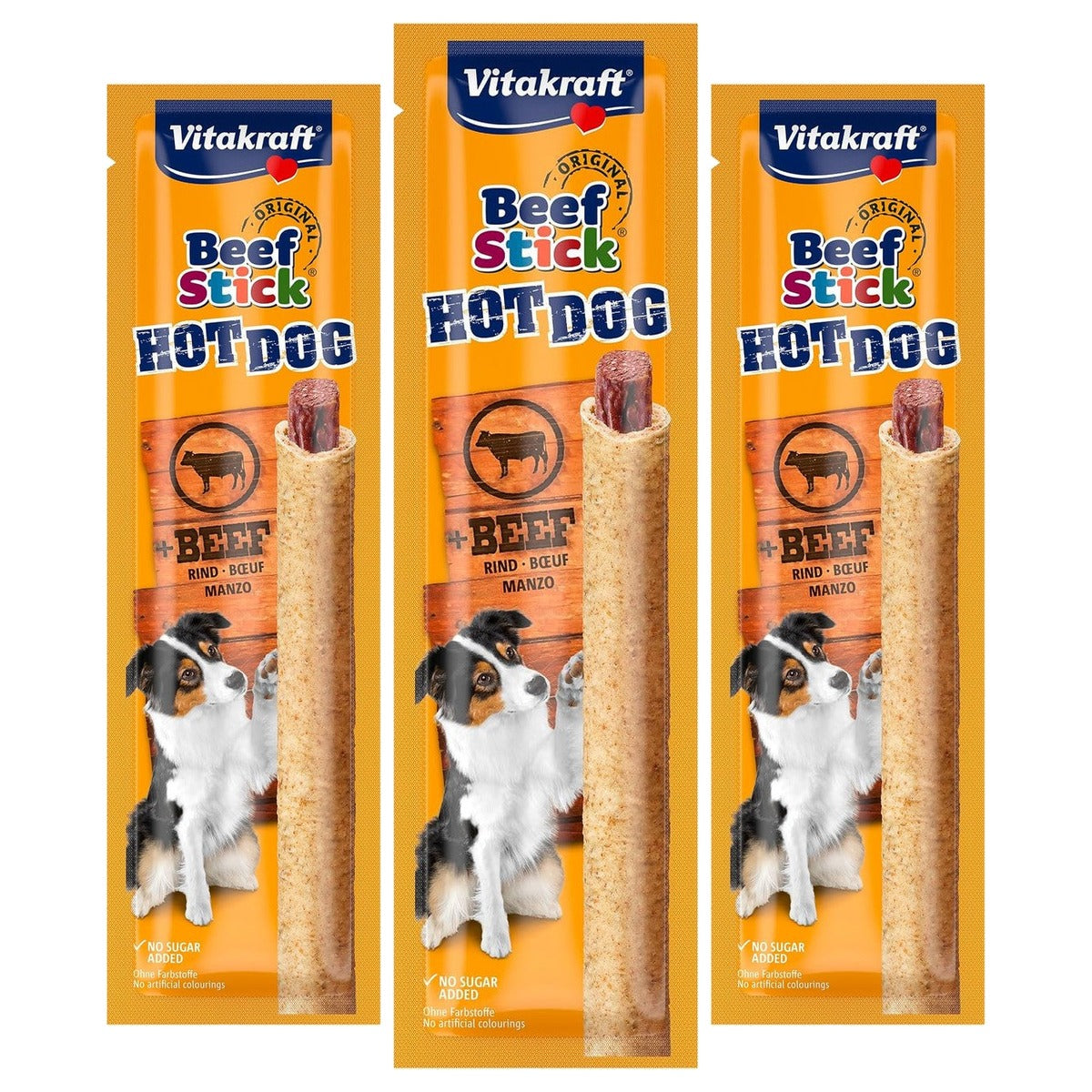 Vitakraft Beef Stick Hot Dog hondensnack rundvlees 1 x 30 g - 3-pack
