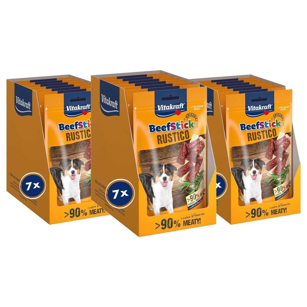 Vitakraft Beef Stick Rustico hondensnack salami 7 x 55 g - 3-pack