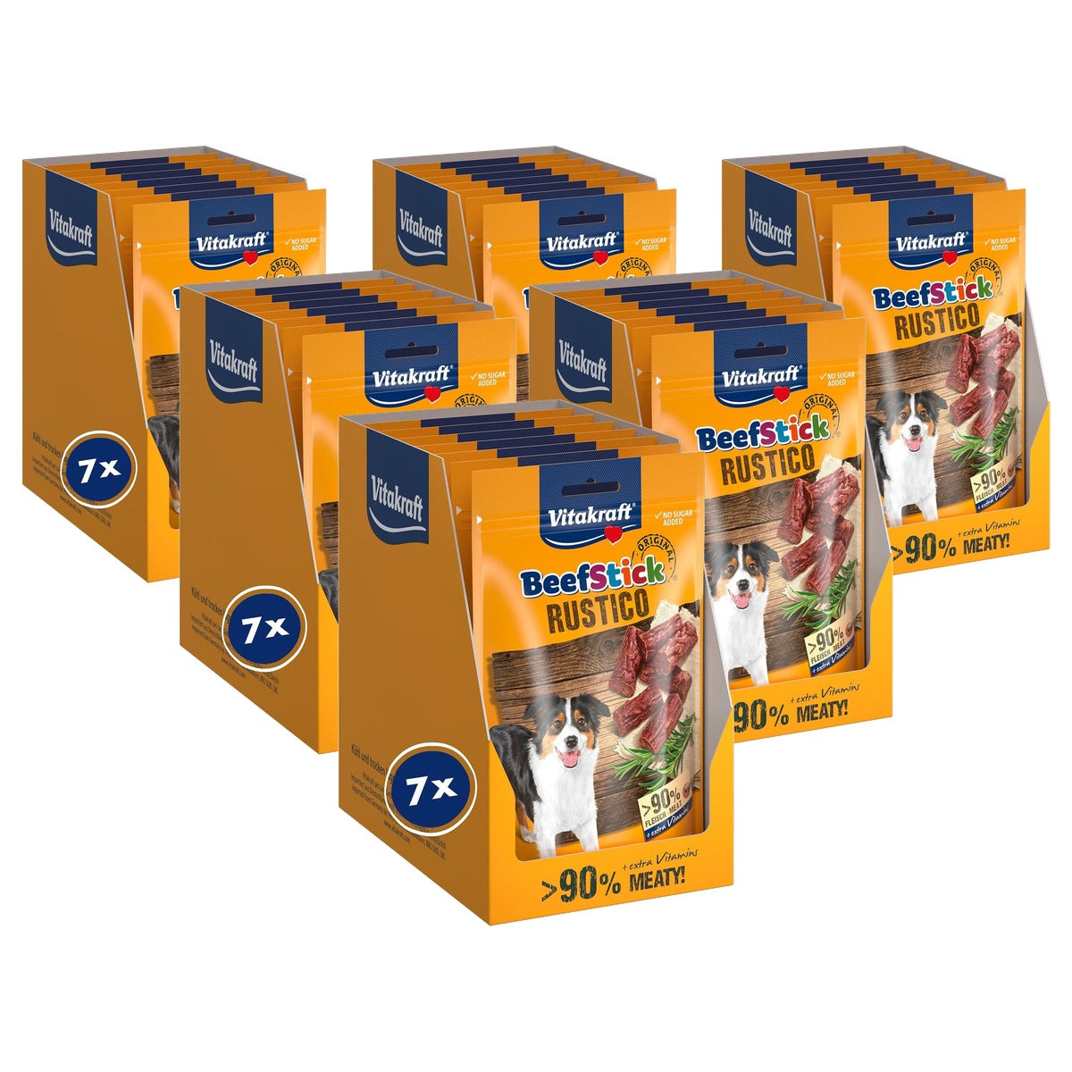 Vitakraft Beef Stick Rustico hondensnack salami 7 x 55 g - 6-pack