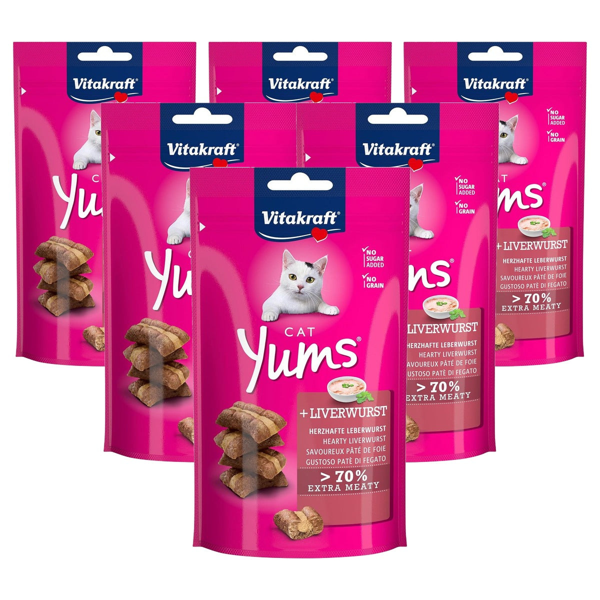 Vitakraft Cat Yums kattensnack leverworst 1 x 40 g - 6-pack
