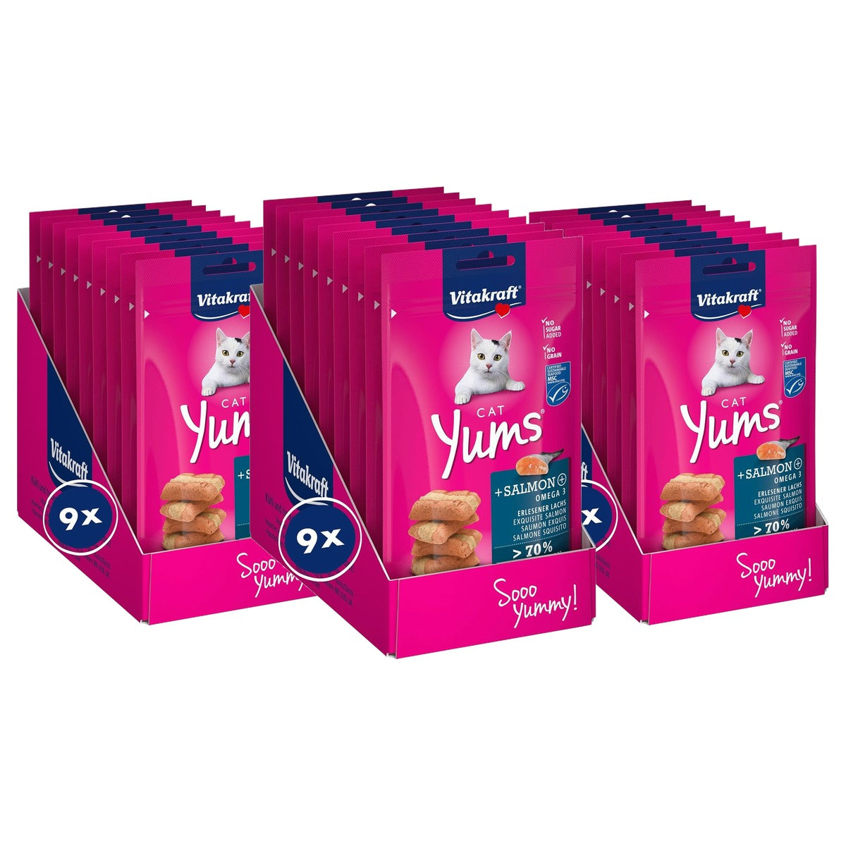 Vitakraft Cat Yums kattensnack zalm 9 x 40 g - 3-pack