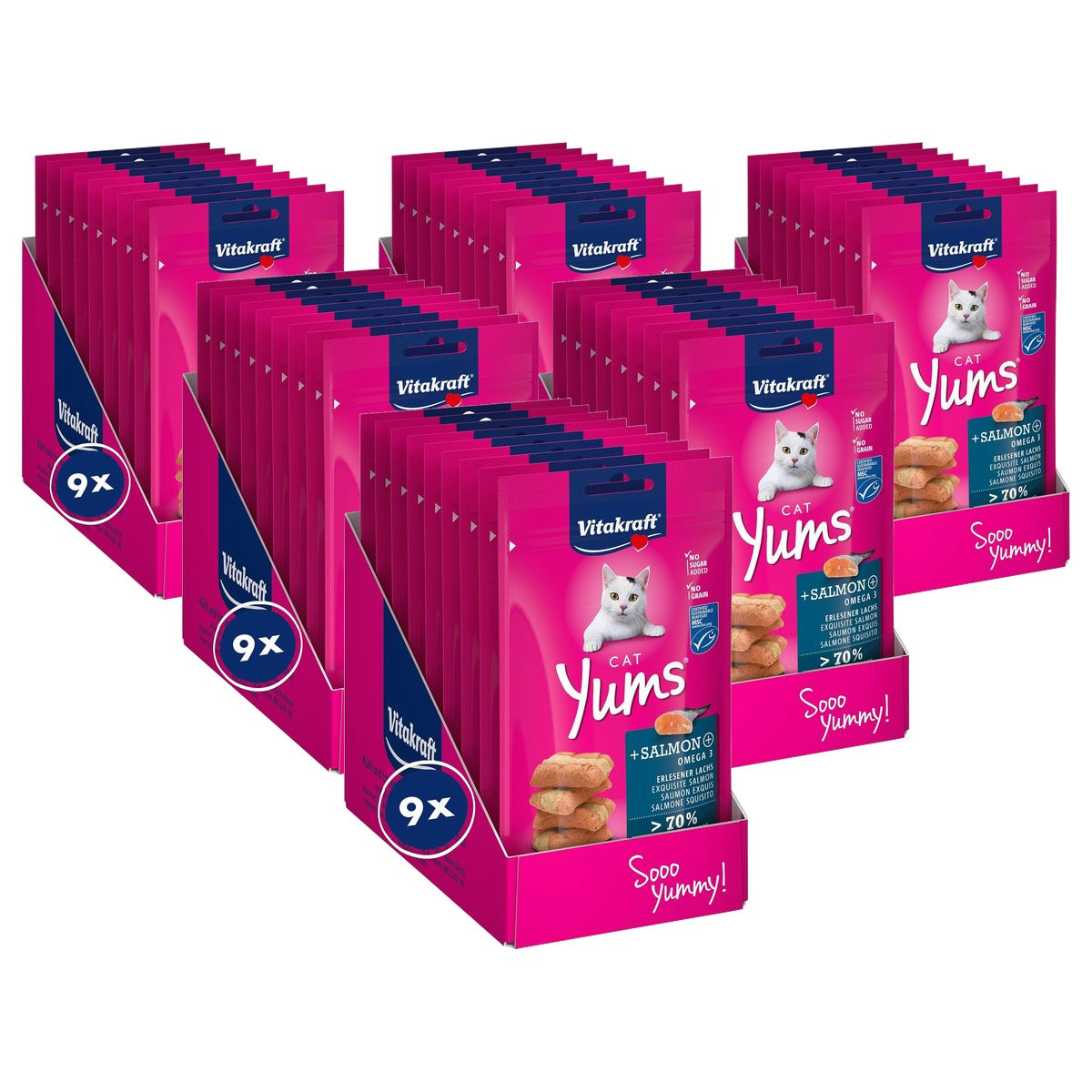 Vitakraft Cat Yums kattensnack zalm 9 x 40 g - 6-pack