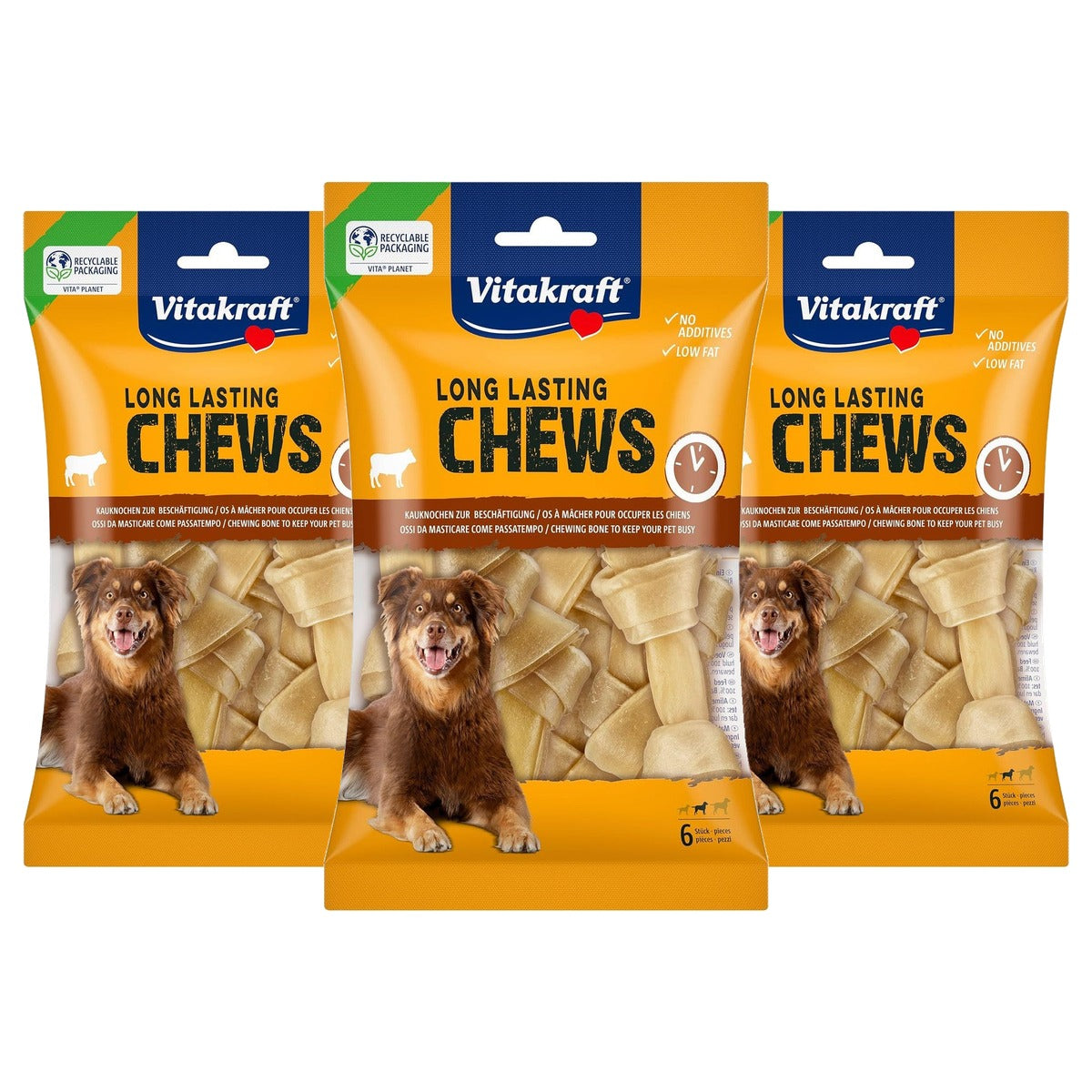 Vitakraft Chews hondensnack kauwbot 10 cm 1 x 6 stuks - 3-pack