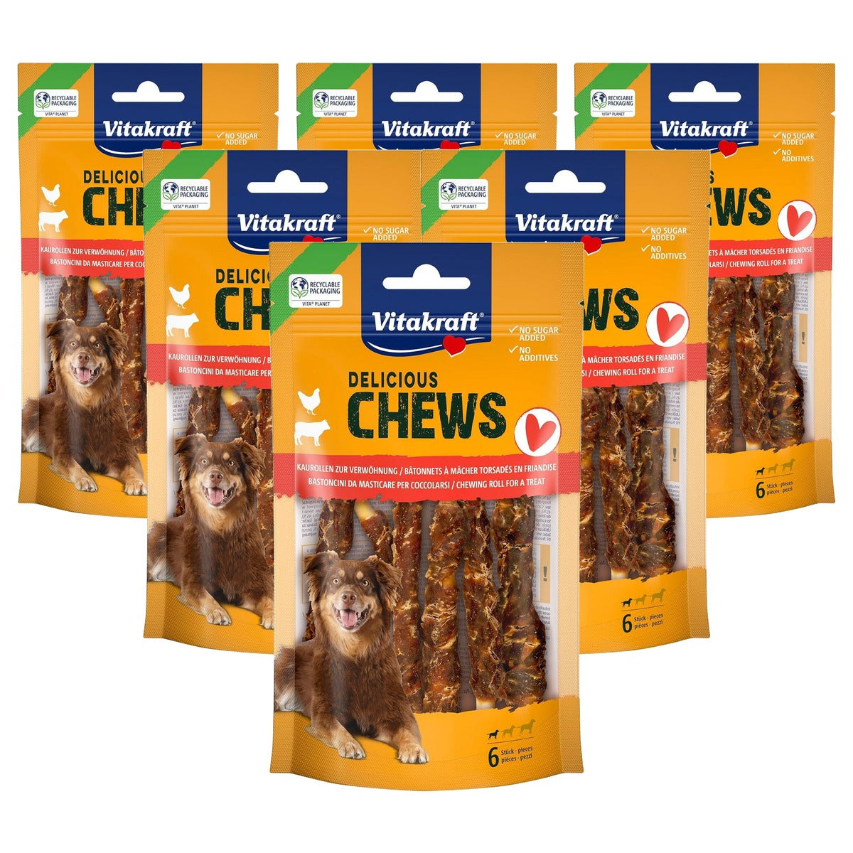 Vitakraft Chews hondensnack kauwrol kip 1 x 6 stuks - 6-pack