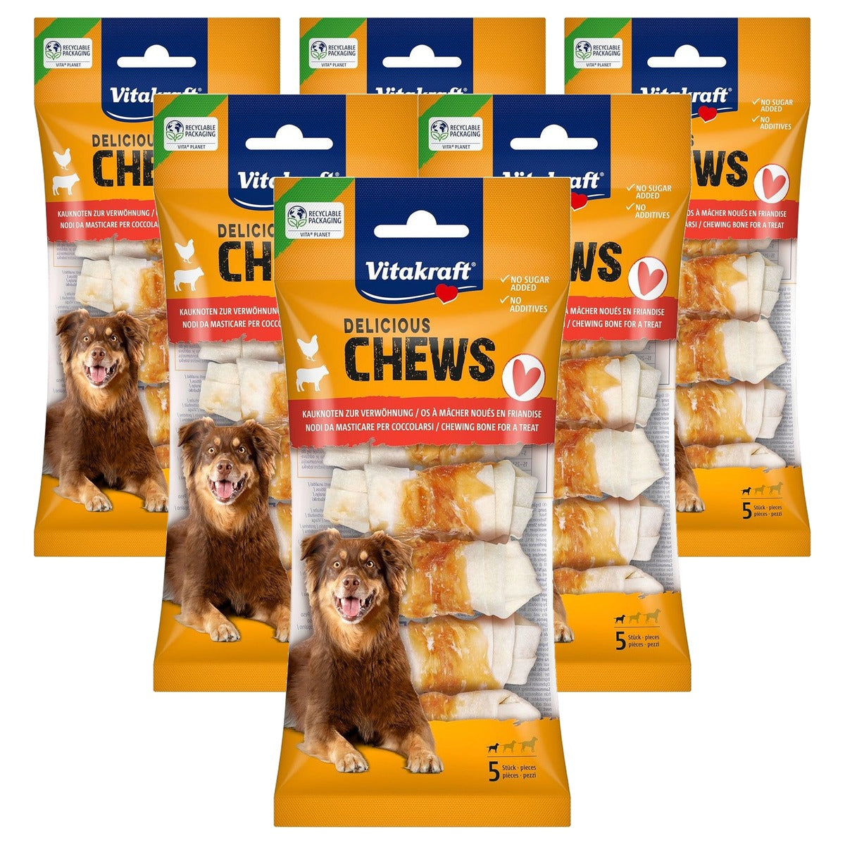 Vitakraft Chews hondensnack kauwknopen kleine hond 5 stuks - 6-pack