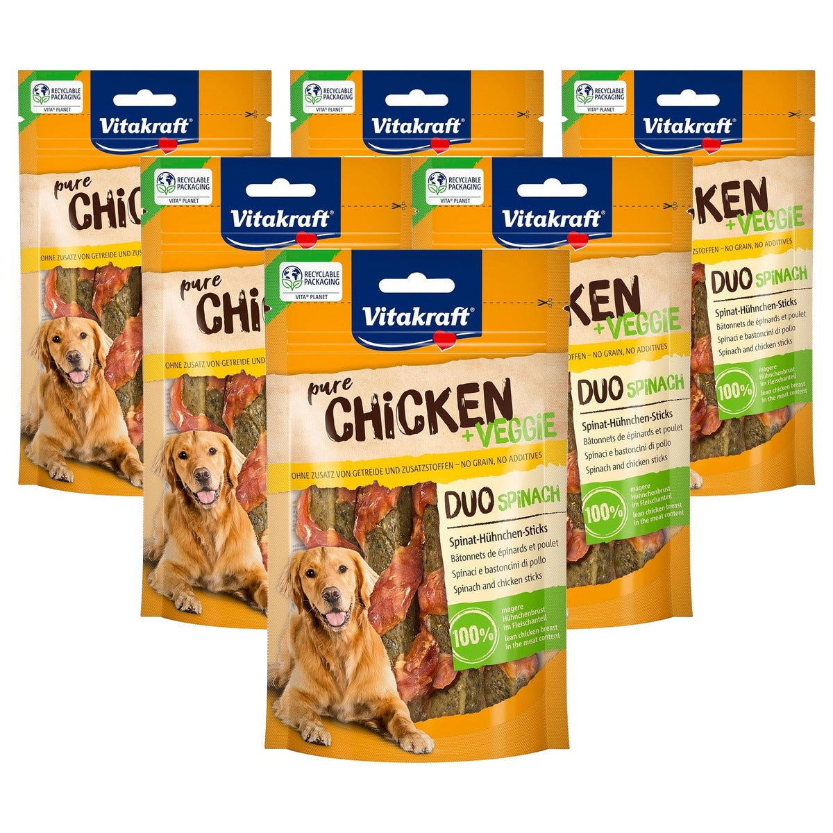 Vitakraft Chicken Veggie hondensnack kip-spinazie 1 x 80 g - 6-pack