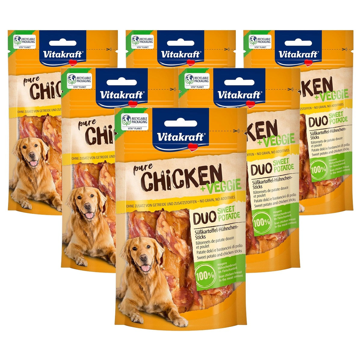 Vitakraft Chicken Veggie hondensnack zoete aardappel & kip 1 x 80 g - 6-pack