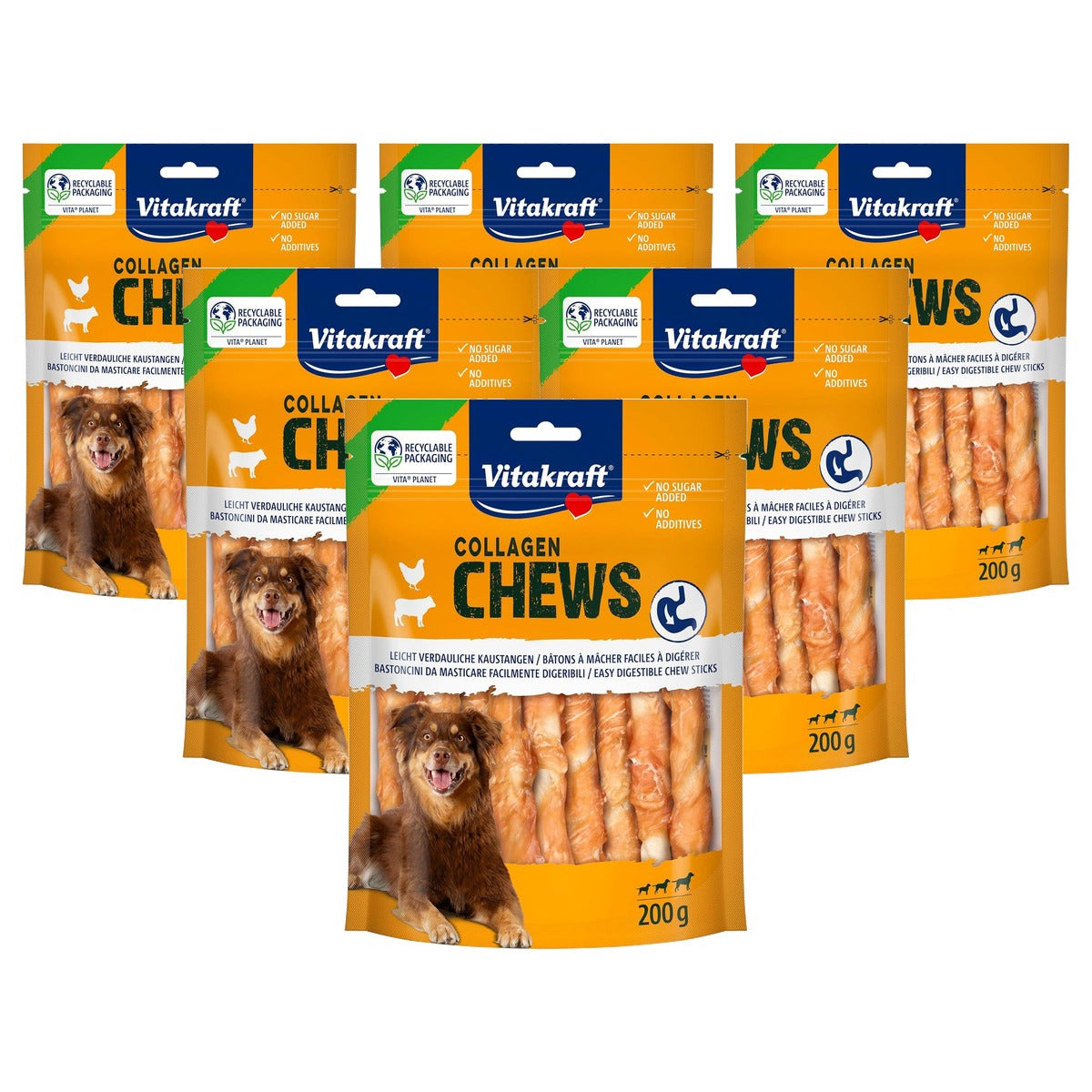 Vitakraft Collageen Chews hondensnack kip 1 x 200 g - 6-pack